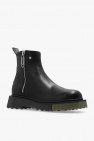 Off-White BLACK ‘Sponge’ leather ankle boots