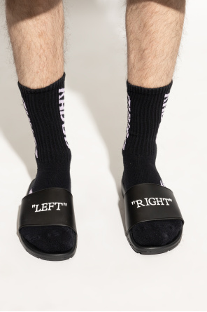 Slides with embossed lettering od Off-White