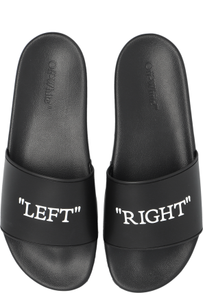 Off-White Slides with embossed lettering