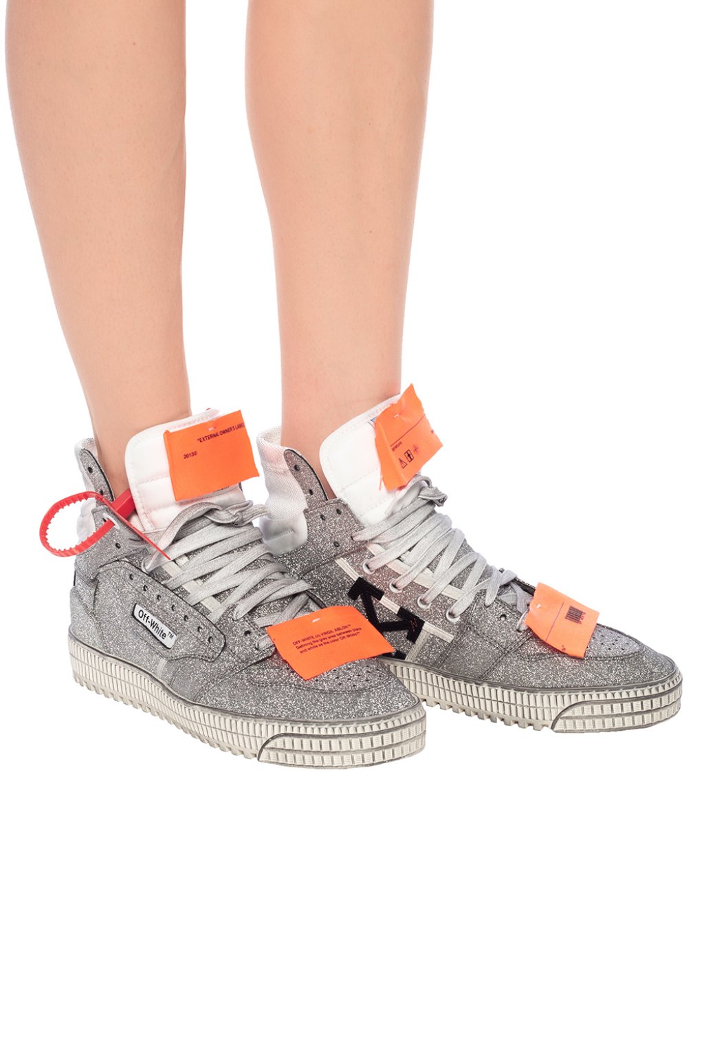 off white sneakers glitter