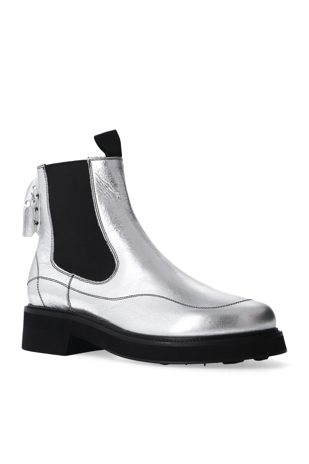 white heeled chelsea boots