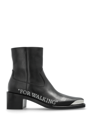 ‘For Walking Texan’ leather ankle boots with heel