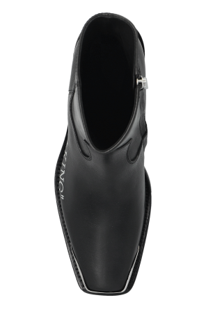 Off-White Botines de cuero con tacón 'For Walking Texan'