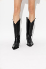 Off-White BLACK Leather cowboy boots