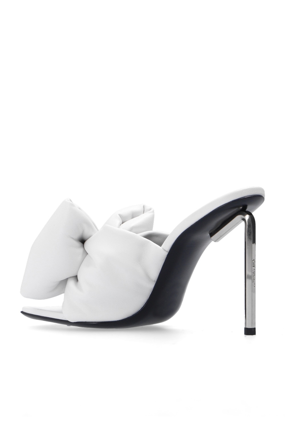white heeled mules