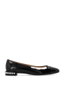 Stuart Weitzman BLACK ‘Pearl’ glossy ballet flats