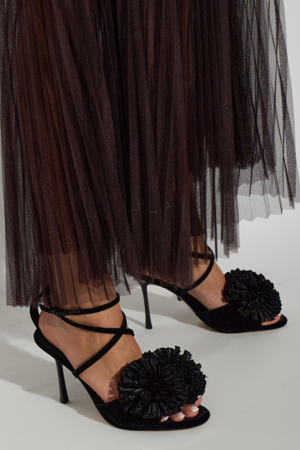 Kurt Geiger Velvet heeled sandals ‘Pom’