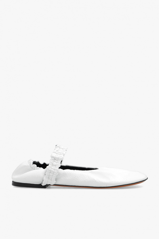 proenza Curved Schouler Leather ballet flats