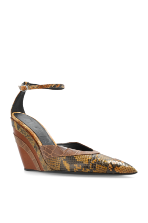 Marni Keilsandaletten mit Schlangenledermuster