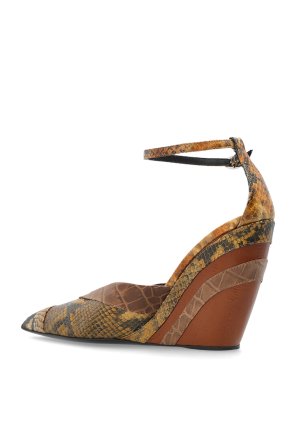 Marni Keilsandaletten mit Schlangenledermuster