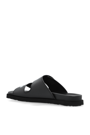 Palm Angels Leather slides with logo