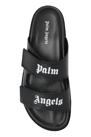Palm Angels Leather slides with logo