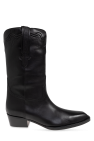 Paris Texas BLACK Leather cowboy boots Hilda