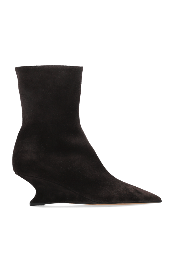 Suede wedge ankle boots `Nina` od Paris Texas
