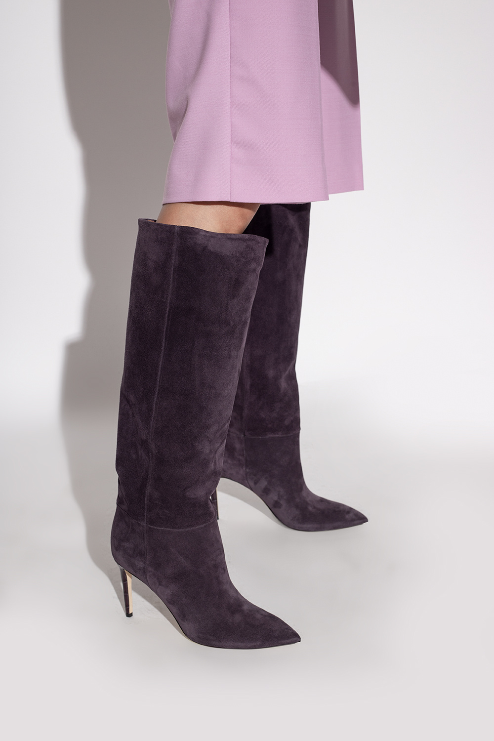 Paris Texas Suede heeled knee-high boots