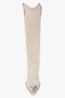 Paris Texas cream ‘El Dorado’ suede heeled boots