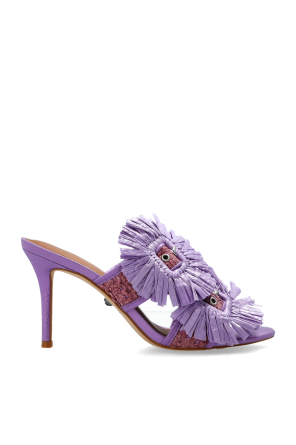 Sandalias de tacón "Raffia Buckle"