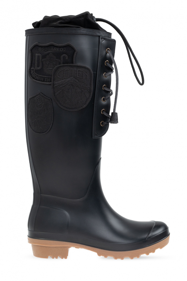 Dsquared2 ‘Dook’ rain boots with patches