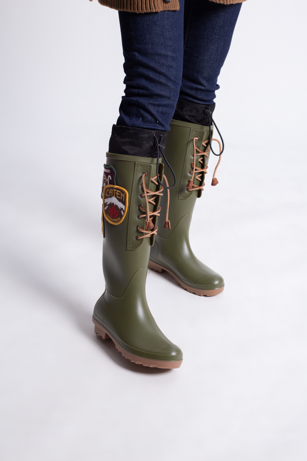 Dsquared2 ‘Dook’ rain boots with patches