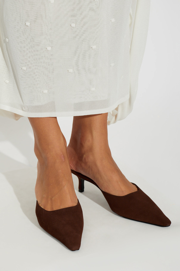 BLACK SUEDE STUDIO Suede heeled mules ‘Riley 50’