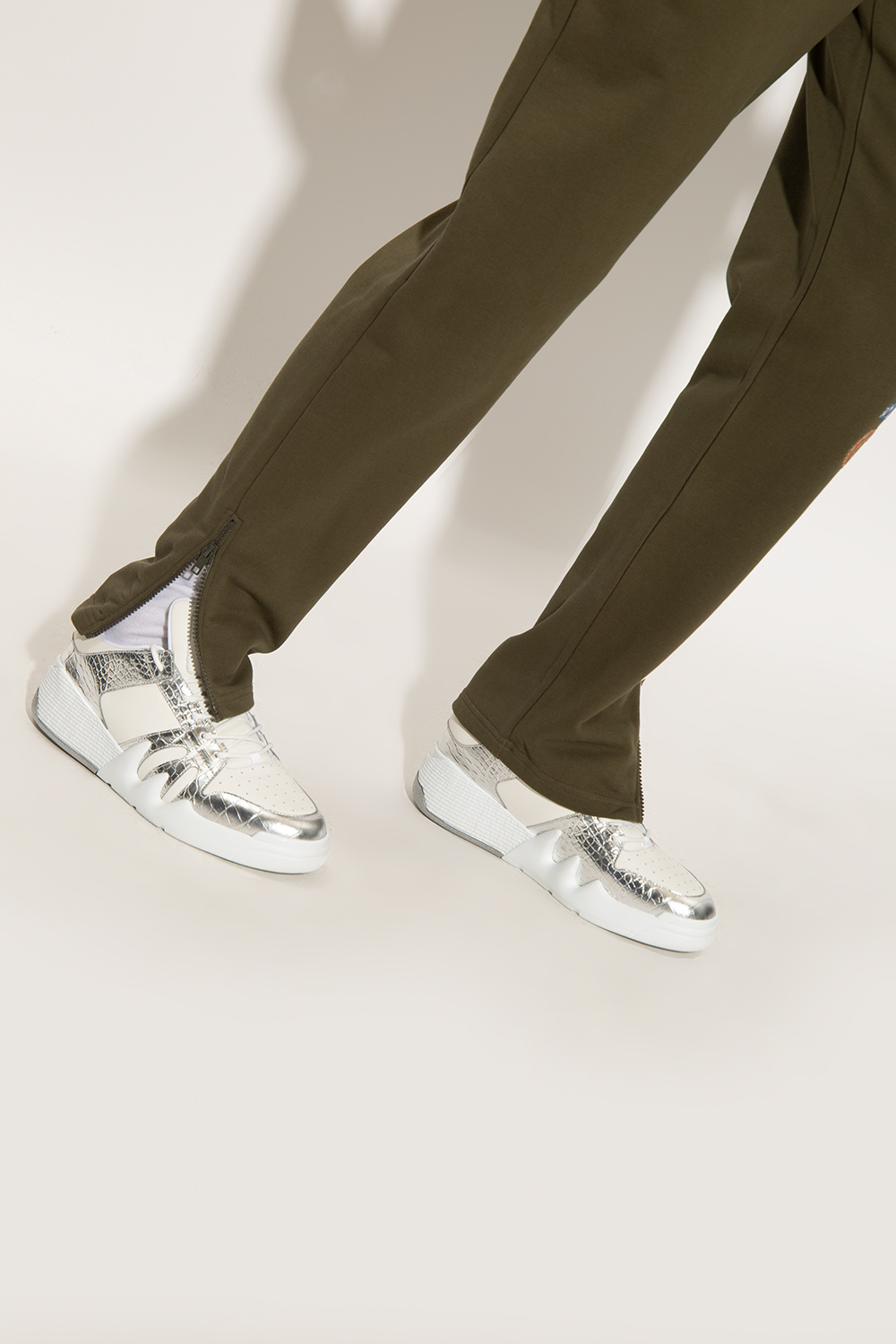 Giuseppe Zanotti Talon crocodile-effect Sneakers - White