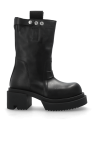 Rick Owens BLACK Leather boots Pull On Bogun