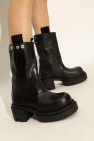 Rick Owens BLACK Leather boots Pull On Bogun