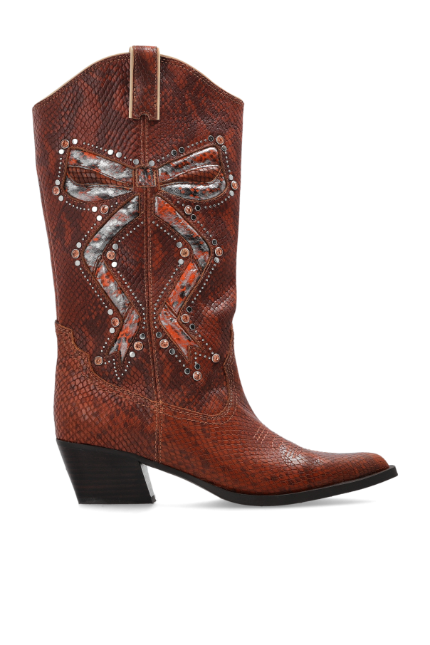 Leather cowboy boots 