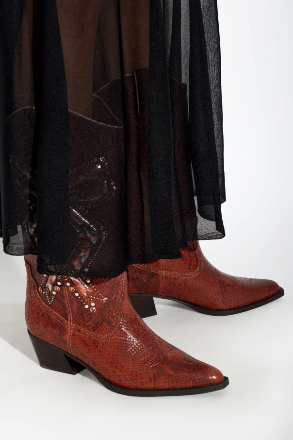 Kurt Geiger Botas cowboy de cuero "Rodeo Bow"