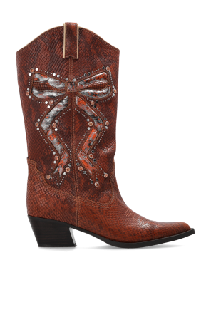 Leather cowboy boots "Rodeo Bow"