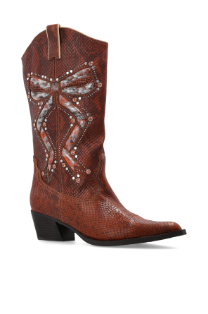 Kurt Geiger Botas cowboy de cuero "Rodeo Bow"