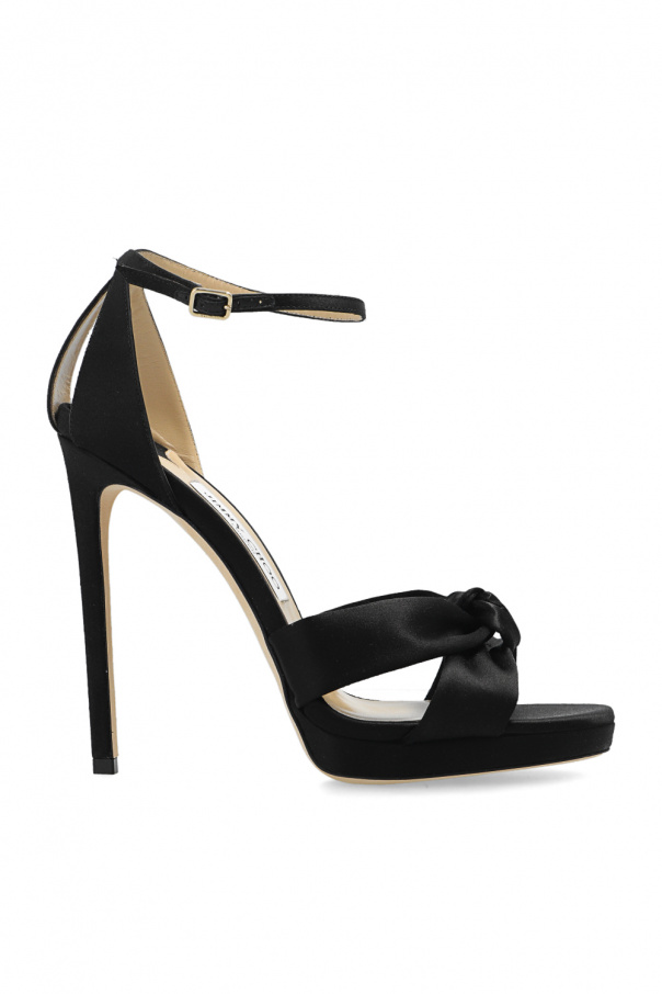 Black 'Rosie' satin heeled sandals Jimmy Choo - trainers tommy