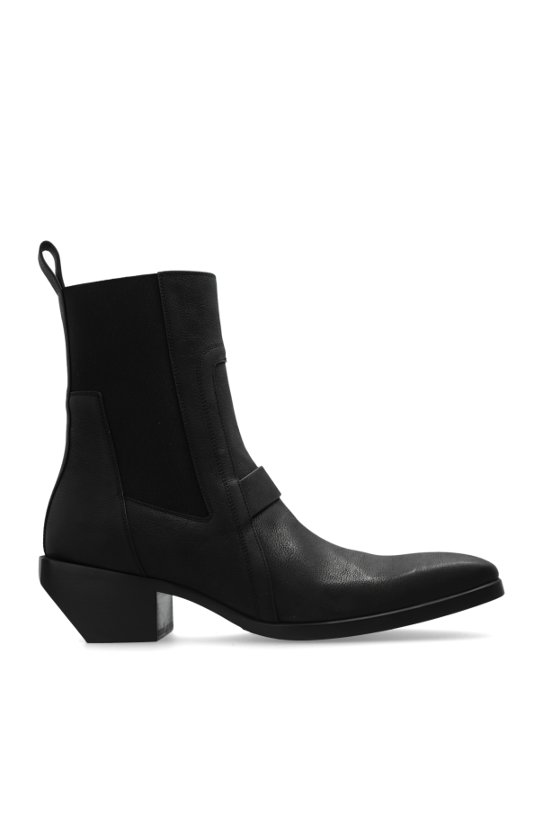 ‘LBK Heeled Silver’ leather boots od Rick Owens