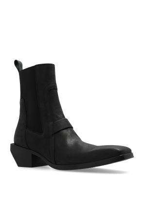 Rick Owens ‘LBK Heeled Silver’ leather boots