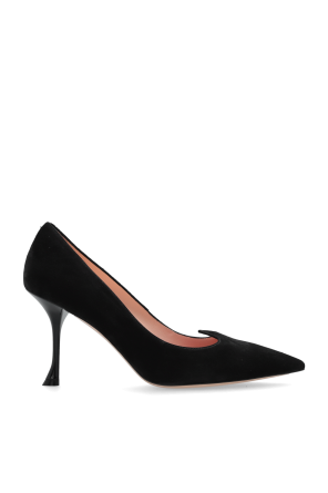 Suede heeled shoes `I Love`