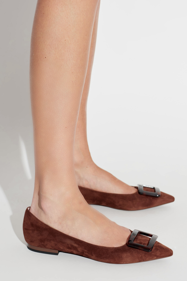 Roger Vivier Zamsch-Ballerinas „Gommettine“