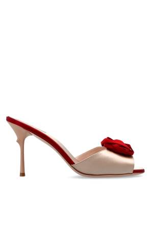 Satin heeled mules