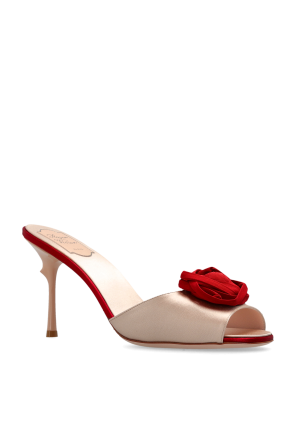 Roger Vivier Satynowe klapki na obcasie