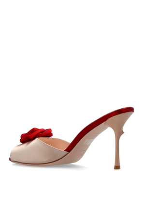 Roger Vivier Satynowe klapki na obcasie