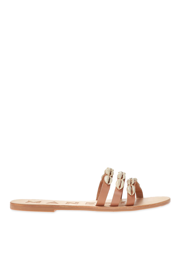 Manebí 'Ibiza' slides with shell applique