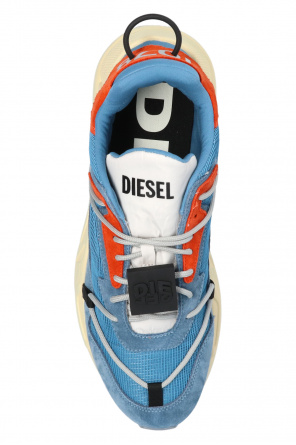 Diesel Serendipity black high sock sneakers with white logo for children