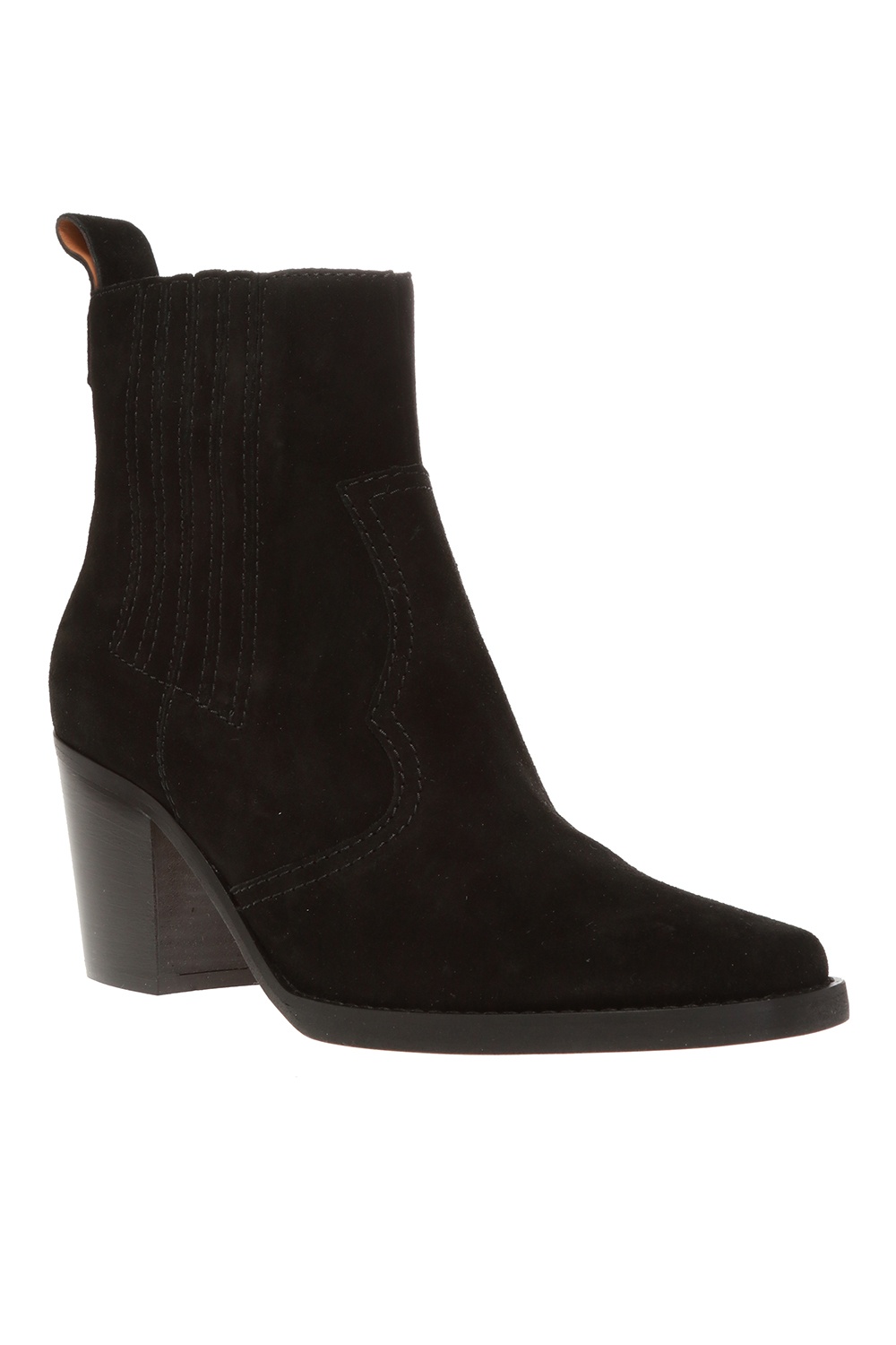 Ganni Suede heeled ankle boots