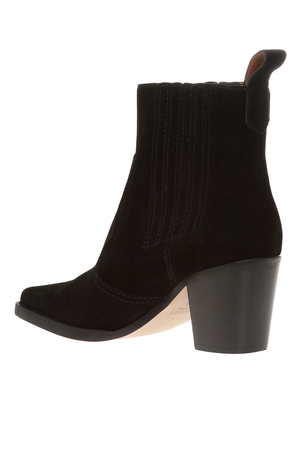 Ganni Suede heeled ankle boots