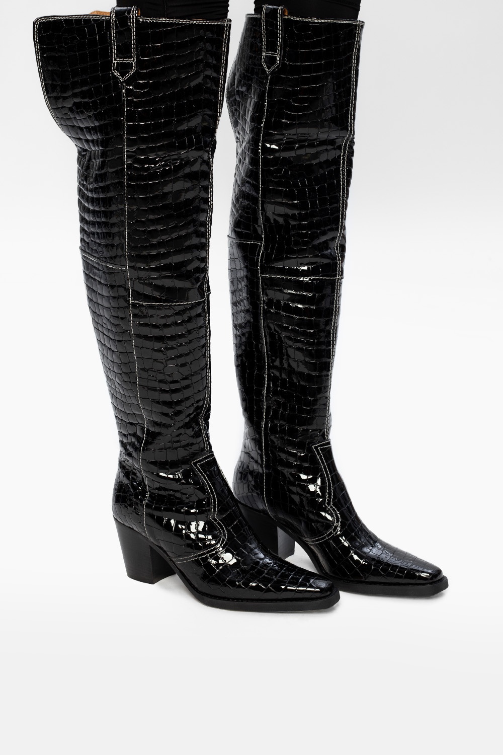 ganni thigh high boots