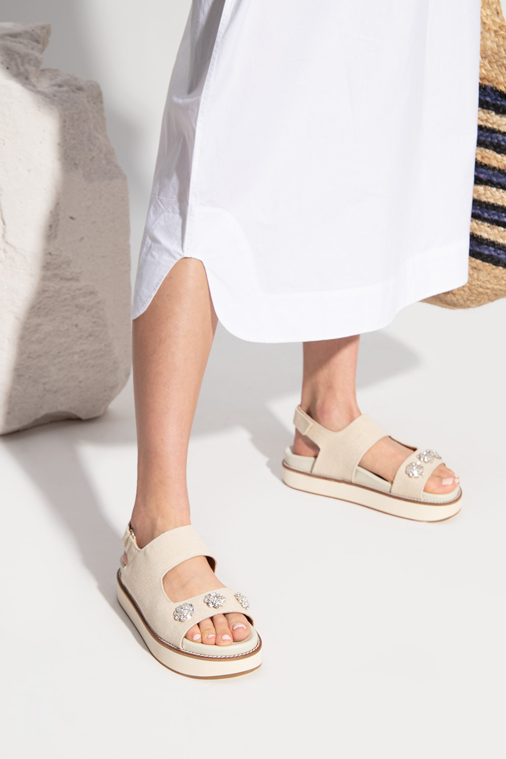 Ganni Appliquéd sandals