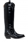 Ganni BLACK Leather cowboy boots