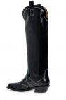 Ganni BLACK Leather cowboy boots
