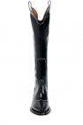 Ganni BLACK Leather cowboy boots