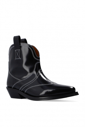 Ganni Patent leather cowboy boots