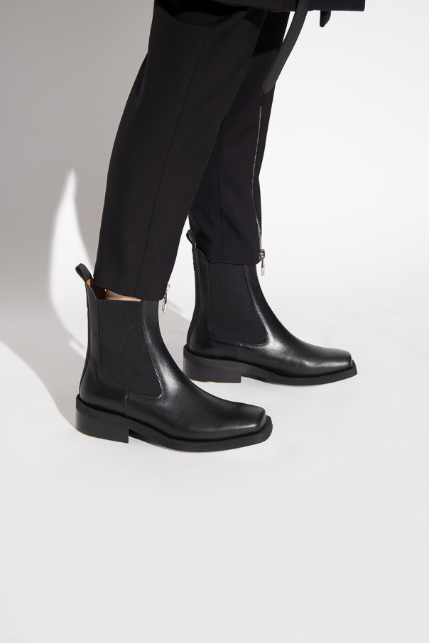 Ganni Leather ankle boots